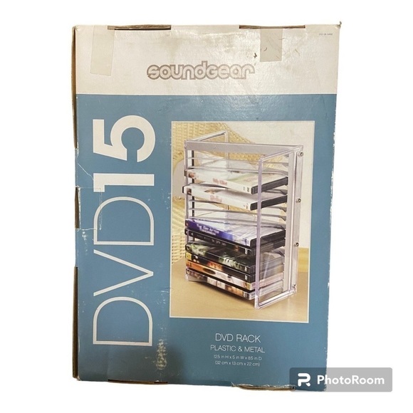 3 for $15 💜 New in box! Plastic & Metal DVD Rack -holds 15 - Picture 1 of 4
